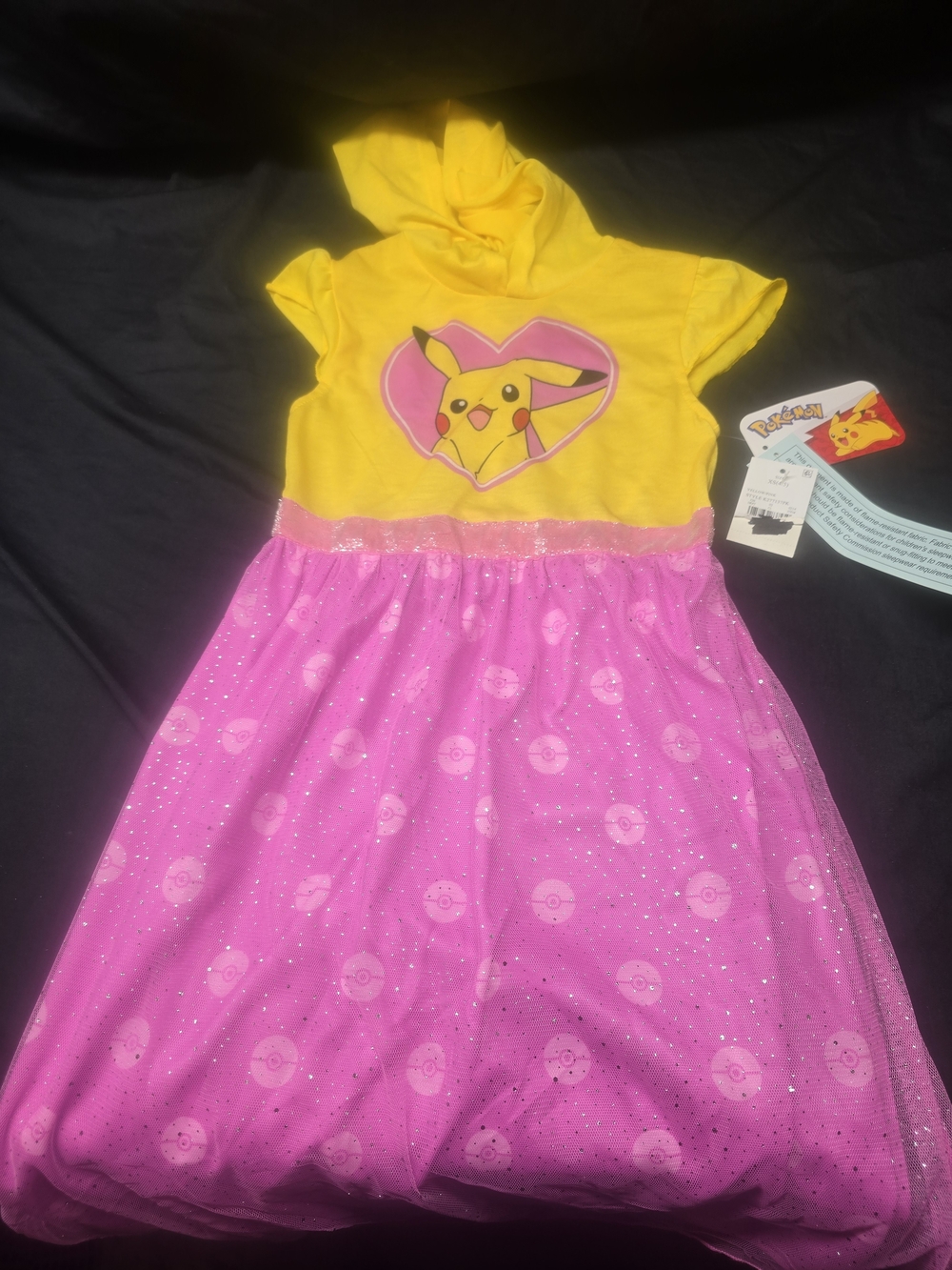 Pokemon Yellow and Pink Pikachu Hooded Dress